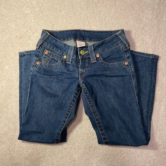 True Religion Bule Straight Cropped Jeans - Picture 4 of 7